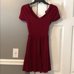 Burgundy dress with open back!